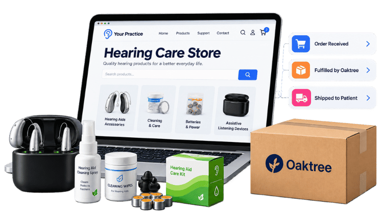 Audiologist online store for hearing aids and care products